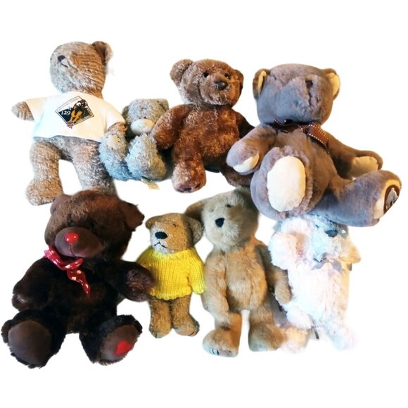 Teddy Bear Plush Lot Demdaco Boyds Goffa Midwood Carte Blanche 8 Stuffed Animals - Picture 1 of 15